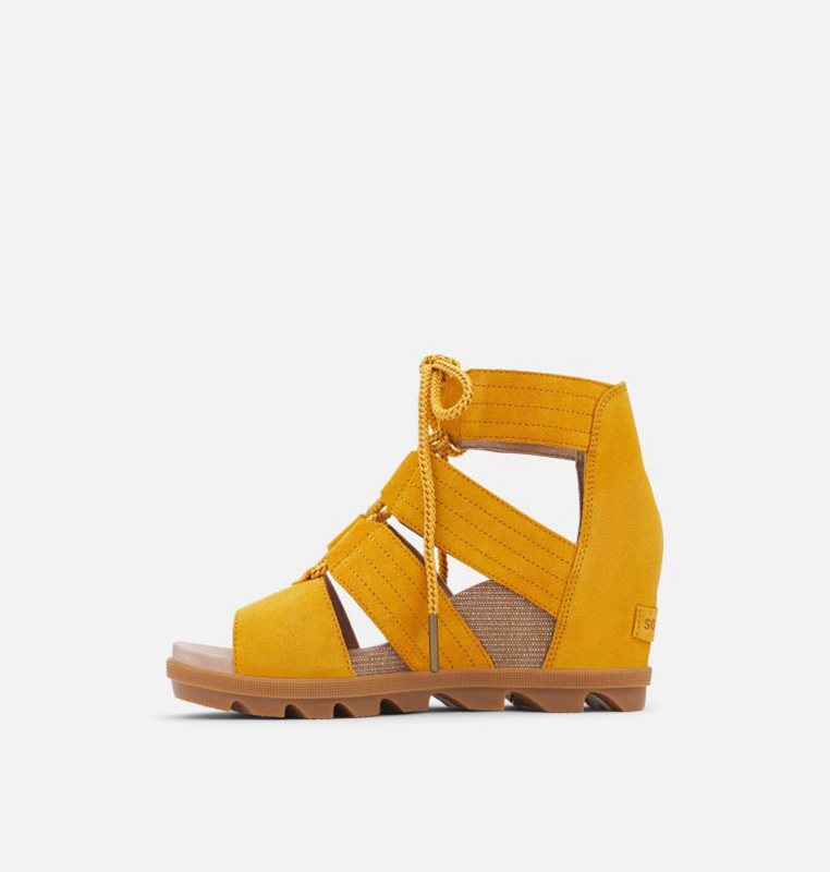 Womens Sandals Yellow - Sorel Joanie™ II Lace Wedge - 172584-LEC